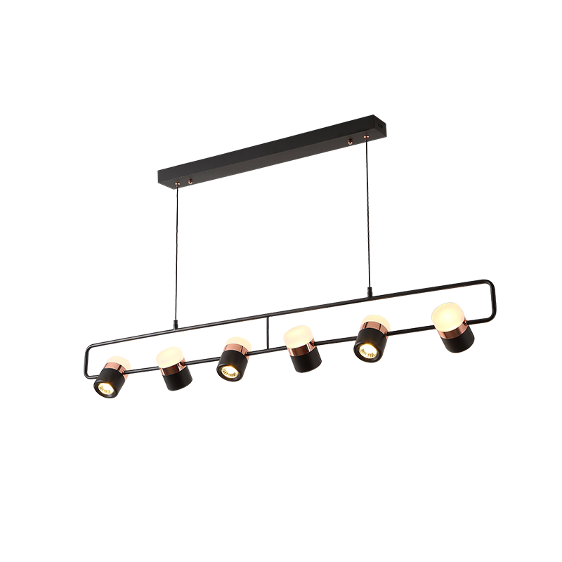 LED luster, 7W x 6, 3000K, IP20, crna + bakar