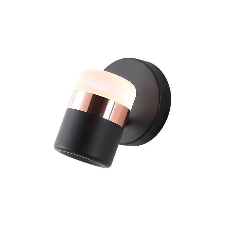 LED zidna lampa, 7W, 3000K, IP20, crna + bakar