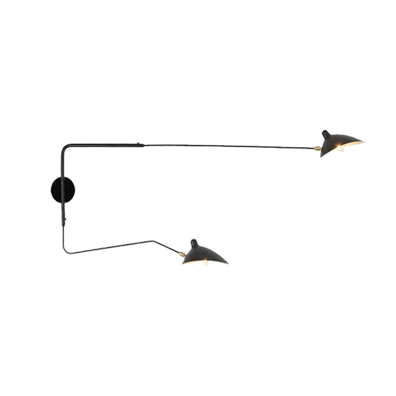 Zidna lampa, E14 x 2 kom, IP20, crna boja