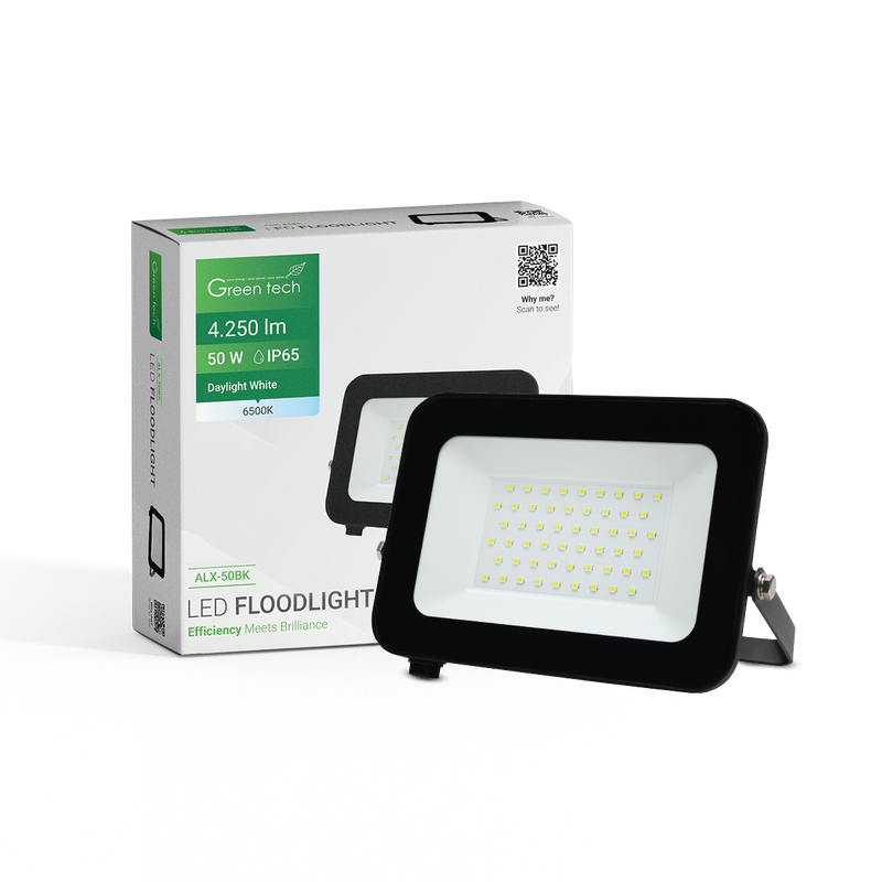 LED reflektor 4250 lm, 50W, 6500K, IP65, crni