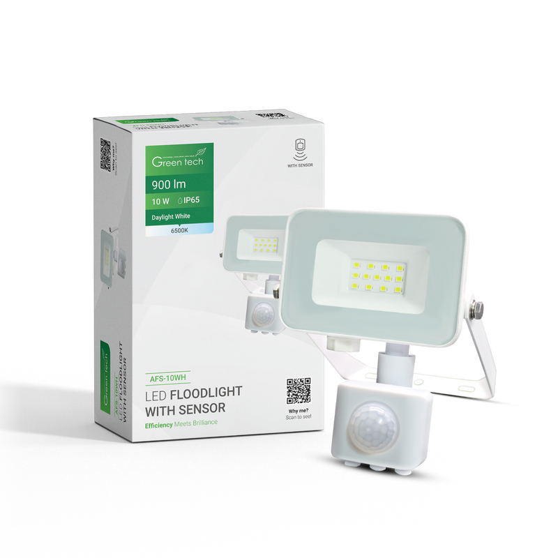 LED reflektor sa senzorom 900 lm, 10W, 6500K, IP65, bijeli