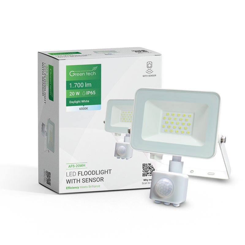LED reflektor sa senzorom 1700 lm, 20W, 6500K, IP65, bijeli
