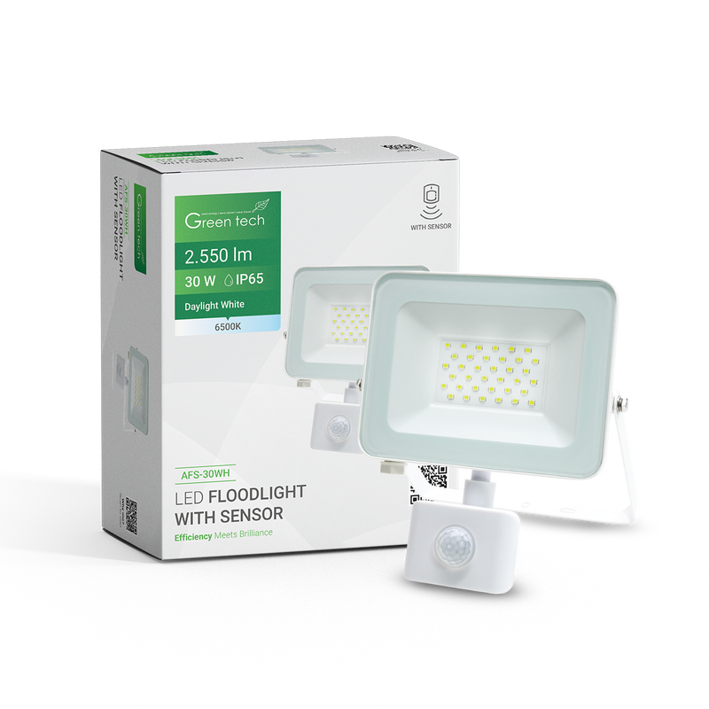 LED reflektor sa senzorom 2550 lm, 30W, 6500K, IP65, bijeli