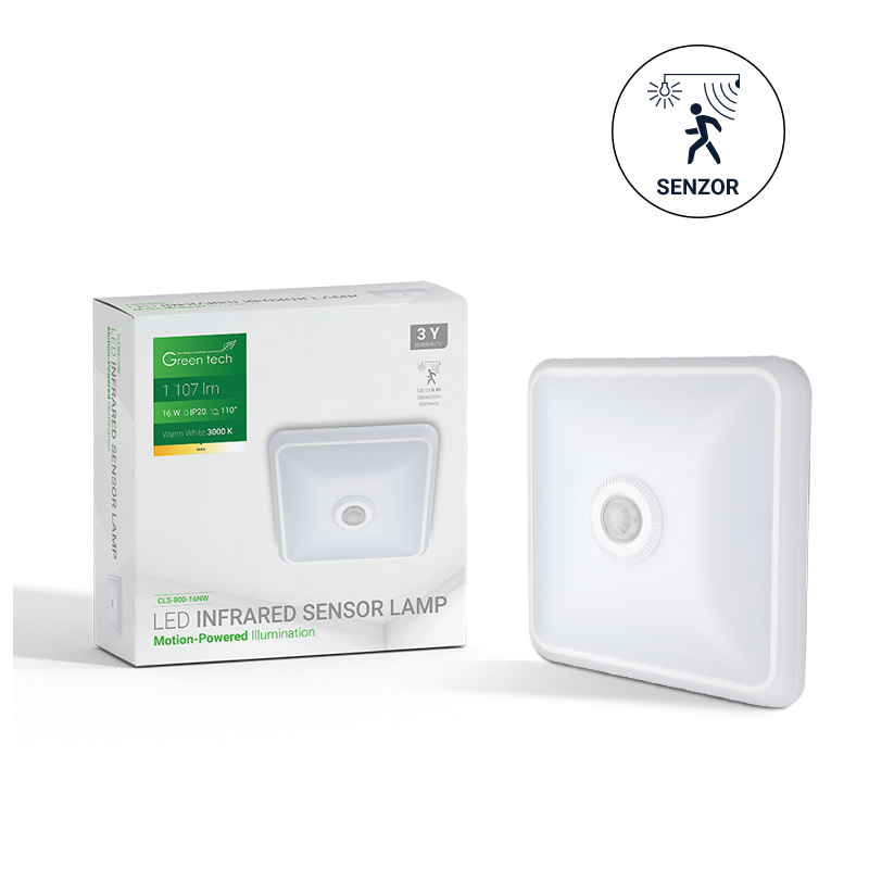LED plafonjera sa senzorom 16W, 3000K, bijela boja