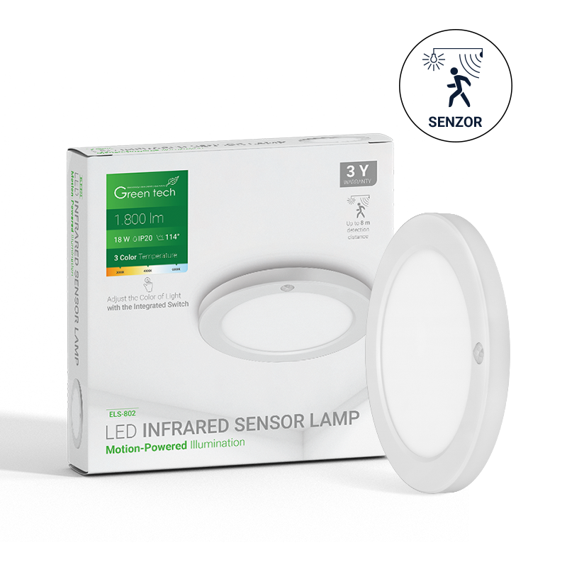 LED plafonjera sa senzorom 3/1 18W