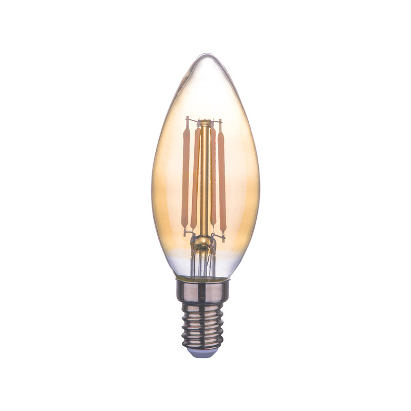 LED filament žarulja 4W, 2700K, E14, AC220V, C35, amber, dimabilna
