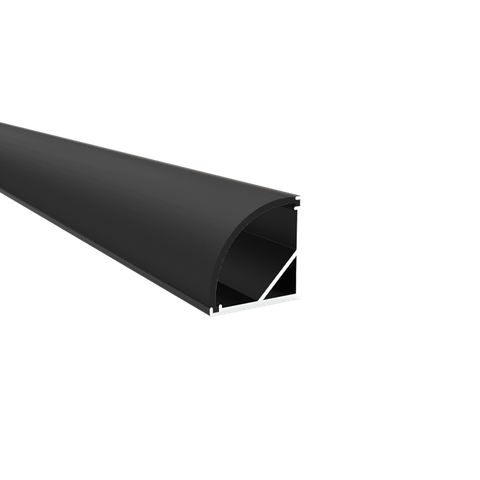 Aluminijski profil 16x16x2000 mm, nadgradni kutni, pokrov crni/bijeli