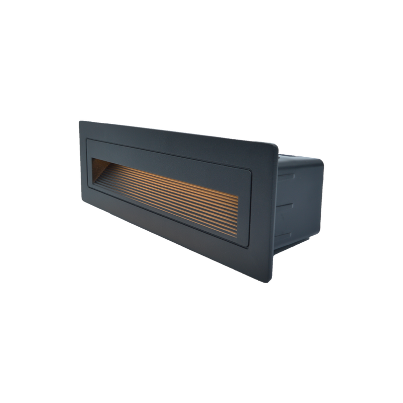 LED ugradna zidna svjetiljka 5W, 3000K IP44, crna