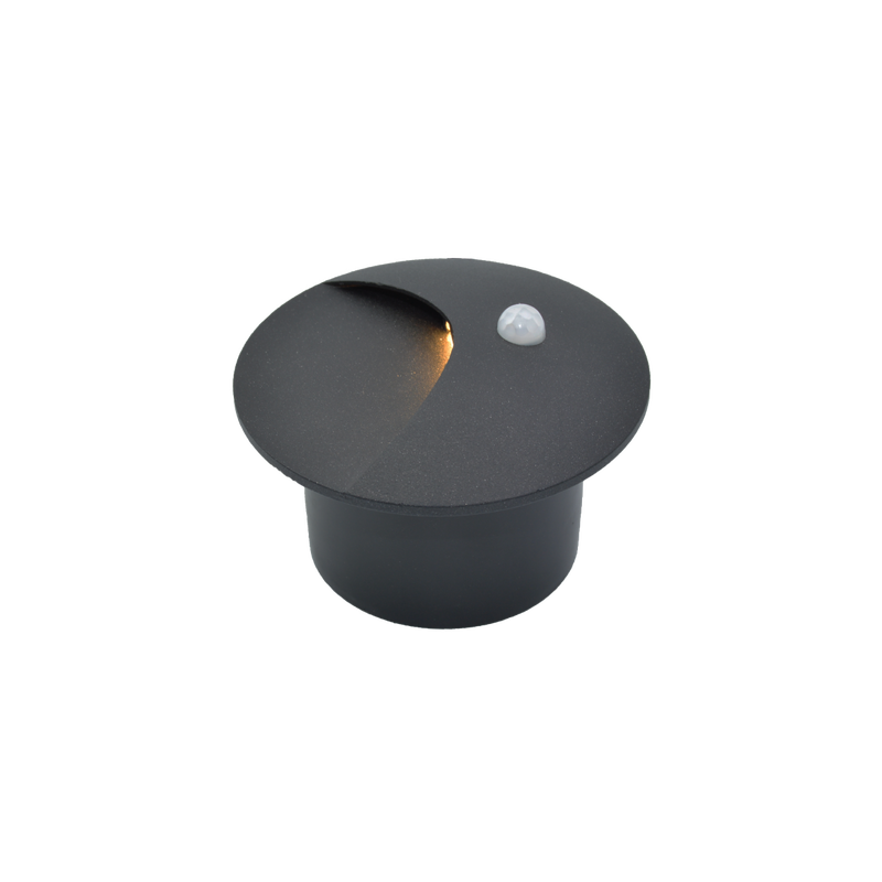 LED ugradna zidna svjetiljka sa senzorom 3W, 3000K IP44, crna