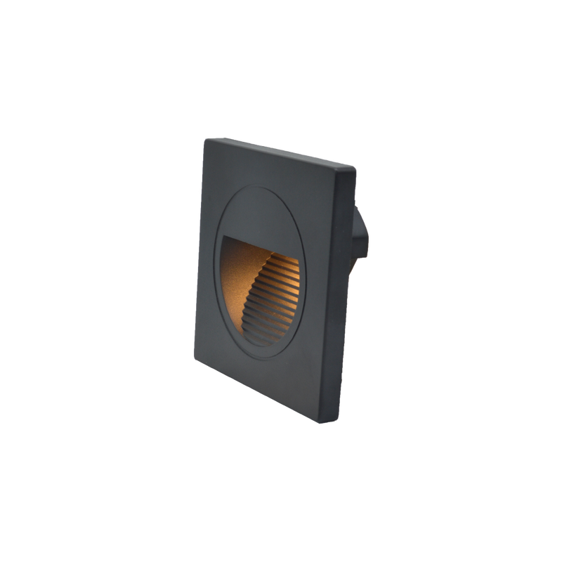 LED ugradna zidna svjetiljka 1,5W, 3000K IP20, crna