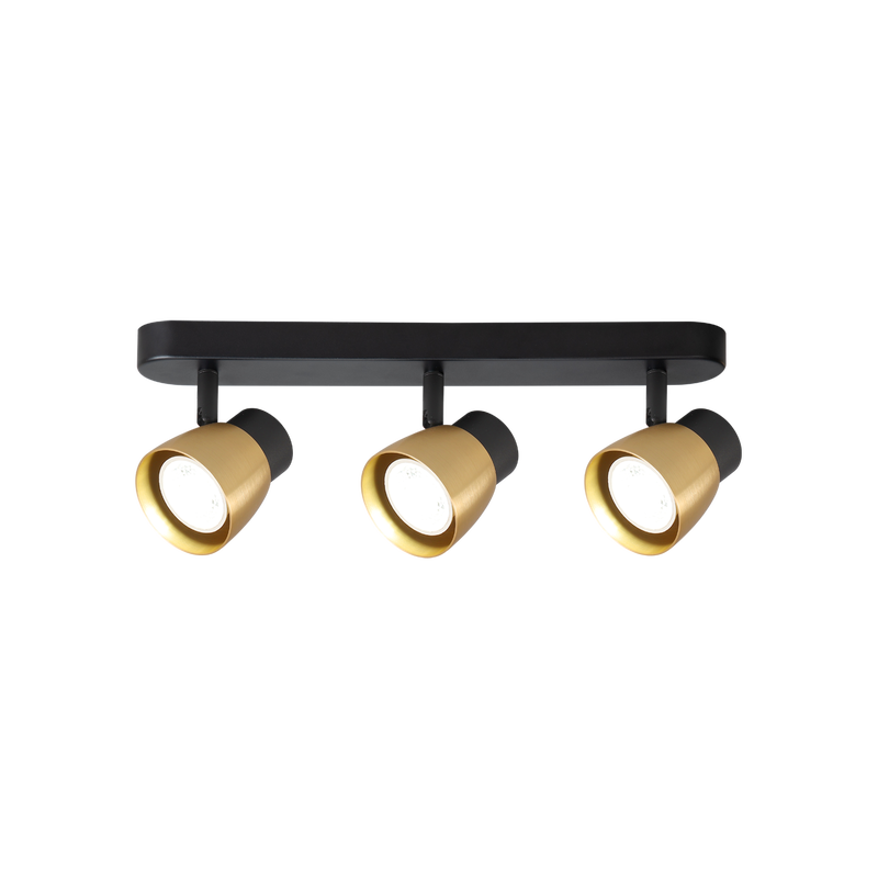 LED spot svjetiljka, GU10 X 3 kom, zlatno crna boja