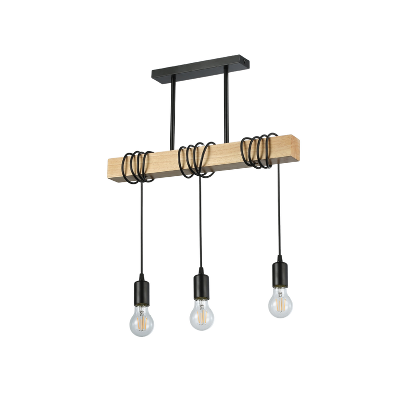 LED retro vislica E27 x 3 kom, drvo + metal