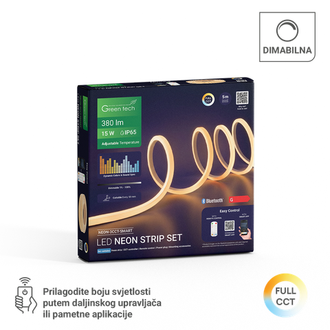 LED traka NEON 24V 15W IP65 3CCT SMART APP + DALJINSKI