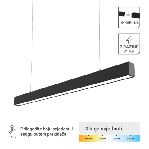 LED linearna svjetiljka modularna 30W, 4CCT, 130lm/W, 57cm