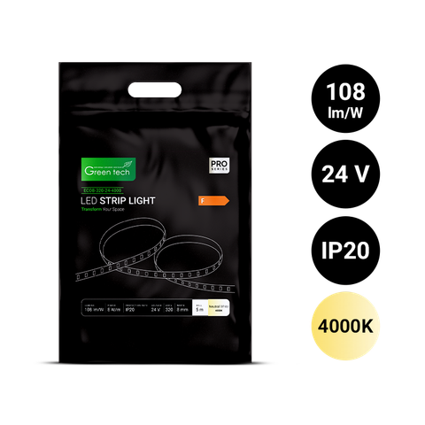 LED traka COB 320 LED, 8 mm, 8 W/m, 4000K, DC 24V, IP20, 5m/kom