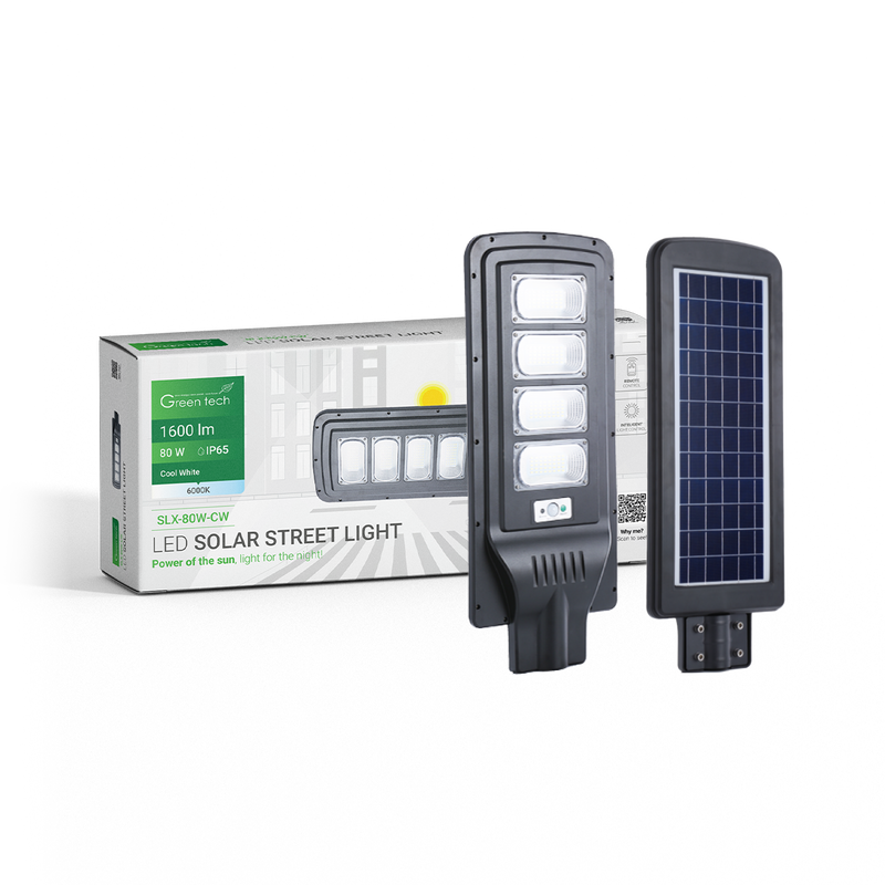 LED ulična svjetiljka 80W, 6000K, IP65, solar